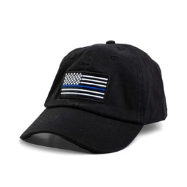 Bone Head Outfitters Blue Honor Hat-Adjustable Unstructured Buckle Closure Hat-Supporting America's Law Enforcement