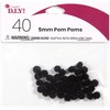 Cousin DIY Black 5mm Poms, 40 Pack