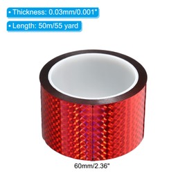 PATIKIL Prism Tape 2.4 Inch x 55 Yards, Holographic Metalized Reflective Self Adhesive for DIY Art Craft Wrapping Wall Decoration, Red