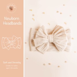 Niceye Handmade Baby Headbands Soft Stretchy Nylon Hair Bands with Bows for Newborn Infant Baby Toddler Girls- Pack of 6