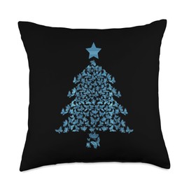 Christian Merry Christmas Cottagecore Butterfly Aesthetic Throw Pillow