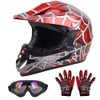 OUMURS DOT Youth Dirt Bike Helmet,Kids ATV Helmets with Gloves
