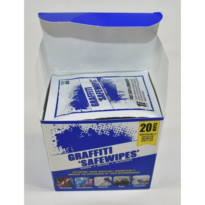 World's Best Safewipes Graffiti Remover 1 Box Containing 20 Wipes