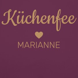 Geschenk mit Namen personalisiert by Shirtracer - Apron - Cooking Apron Women - Kitchen Fairy with Name I Gift Chef I Gift Cooking, 01 Aubergine