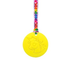 Unicorn Chew Necklace with Lanyard - Yellow - Sensory Chew for Kids with Autism, Anxiety & ADHD –Sensory Oojamabobs (8 Lanyard Designs Available) (Butterflies, 70cm Lanyard)