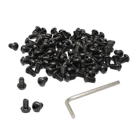 iexcell 100 Pcs M6 x 10mm Thread Pitch 1 mm Alloy Steel 10.9 Grade Hex Socket Button Head Cap Screws Bolts Kit, Black Oxide Finish