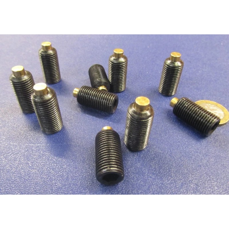 Kmac Alloy Steel Set Screws, Brass Tip, 1/2-20 x 1.00"