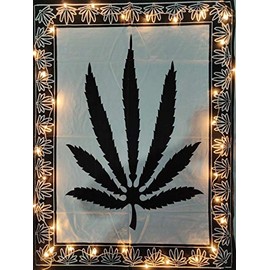 ICC Tapestry leaf Poster Tapestry Aesthetic Tapestries Wall Hanging for Bedroom Living Room Poster Dorm Colorful Hippie Psychedelic Party Backdrop Decor 30 x 40 Inches Black & white