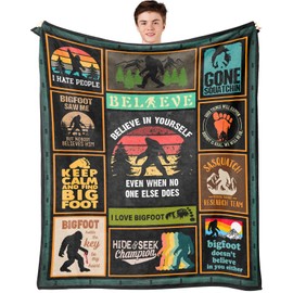TOBUNKIEN Bigfoot Gifts, Big Foot Sasquatch Gifts, Bigfoot Gifts for Men, Sasquatch Gifts for Men, Big Foot Sasquatch Gifts for Kids, Bigfoot Gift for Women Adults Throw Blanket 60"X 50"