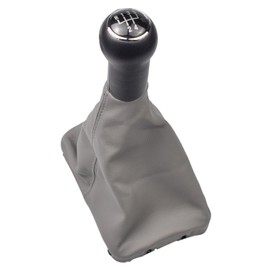 Kakulkomen 5 Speed Gear Stick Shift Knob Leather Boot for VW Beetle 1998 1999 2000 2001 2002 2003 2004 2005 2006 2007 2008 2009 2010 (Gray)