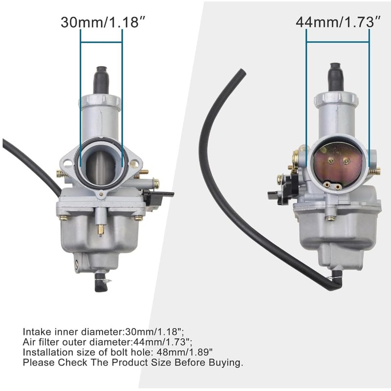 The 30mm PZ30 carburetor is suitable for 150, 175, 200,