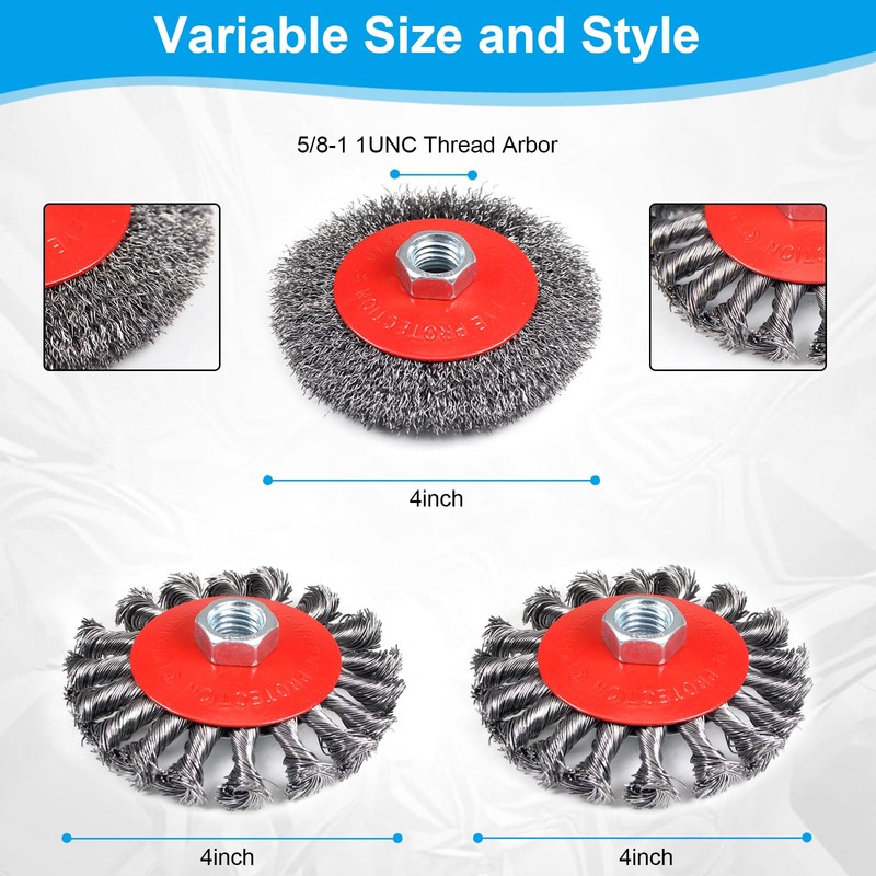 YUEARN 4 1/2" Angle Grinder Wire Wheel Set - 4