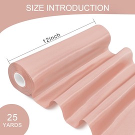 Simplegoal Dusty Pink Satin Ribbon 12 Inch 25 Yards Fabric Large Silk Ribbon for Gift Wrapping Cutting Ceremony Kit Grand Opening Chair Sash Table Hair Car Bows Sewing Craft