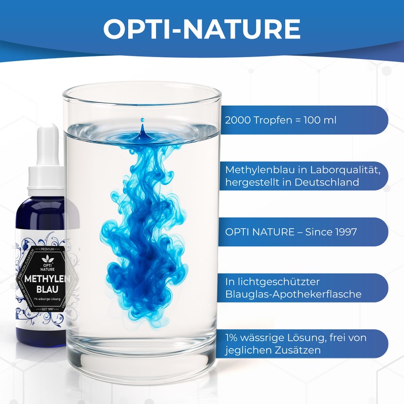 Methylenblau | 2000 Tropfen / 100ml | Made in Germany