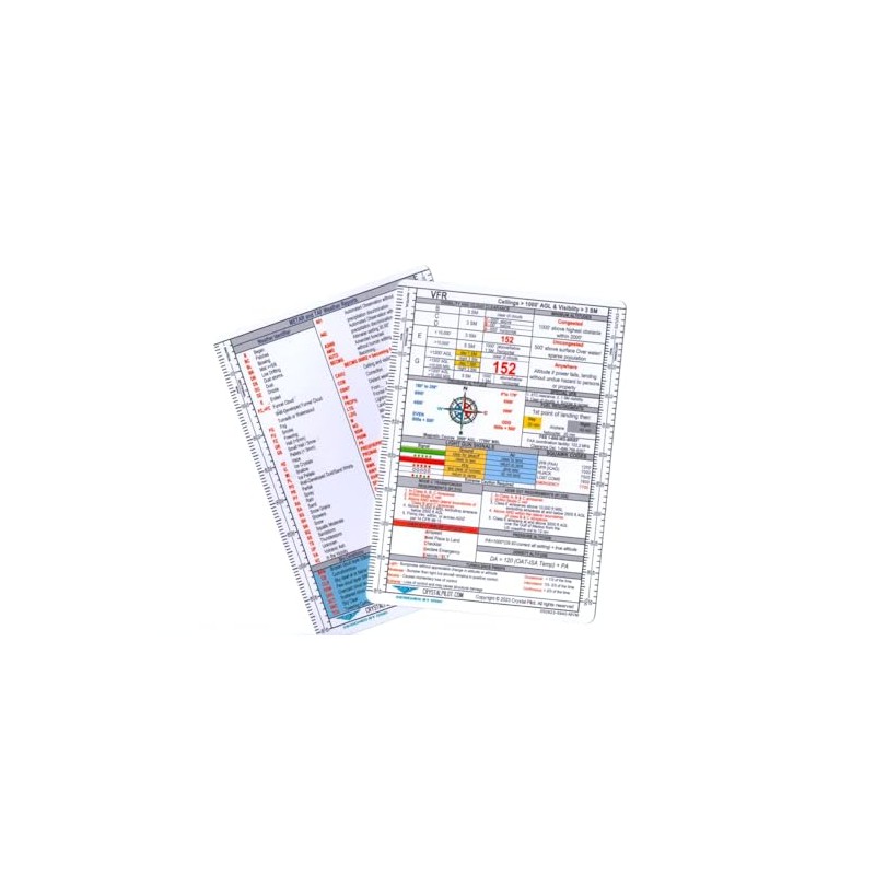 Crystal Pilot Medium VFR/METAR Cheat Sheet & Flight Planning Notepad