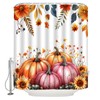 CWHCWA Fall Shower Curtain Watercolor Pumpkin, Pink Orange, 70" W