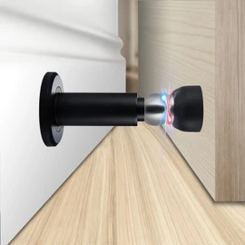 Door Stoppers – Heavy Duty Magnetic Door Stopper for Wall & Bottom of Door – Premium Adjustable Door Stop with Heavy-Duty Windproof Design, Constructed with SUS304 Stainless Steel (Black)