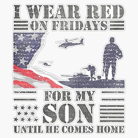 HOF Trading Red Friday S for Veteran Military Son Remember Everyone Deployed Vinyl Sticker Waterproof Decal Laptop Wall Window Bumper Sticker 5"