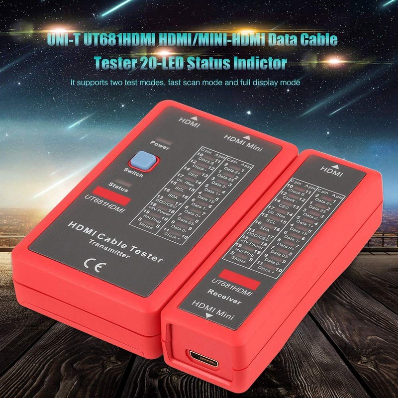 Oumefar HDMI Mini-HDMI Battery Operated Data High Definition Cable Tester