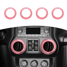RT-TCZ for Jeep JK Air AC Vents Cover Trim Rings Pink for Jeep Wrangler JK JKU 2011-2017 Pink Interior Accessories 4pcs