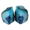 JIC Gem Teal Agate Bookends Heavy Duty Book Ends for