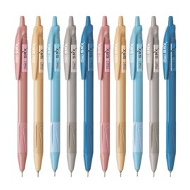 FLAIR SRX Ball Pen Box Pack | 0.7 mm Tip Size | Retractable Mechanism With Triangular Grip For Better Hold | Smooth Writing Experience | 5 Unique Body Colors | Blue Ink, Set Of 10 Pens