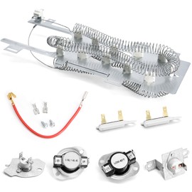 Hiorucet 8544771 Dryer Heating Element, 279973 3392519 Thermal Fuse, 279816 Thermostat Kit, Dryer Replacement Kit Fit for Whirlpool Maytag Kenmore KitchenAid and More. Replaces WP8544771 PS990361