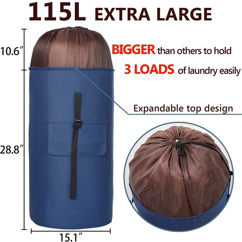Laundry Bag Backpack Extra Large, 115L Laundry Backpack with Padded