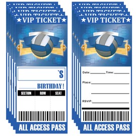 20Pcs Sports Baby Shower Party Invitations Cards with Envelopes Football Volleyball Baseball Golf Sports Game Ticket Invite Cards for Teens kids Adults-Sports Birthday Party Decorations (Volleyball)