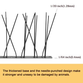 OFFO Black Bird Spikes Pre-Assembled for Pigeons Birds, Cover 24 Feet Durable Bird Spikes with Stainless Steel for Fence Roof Mailbox Window