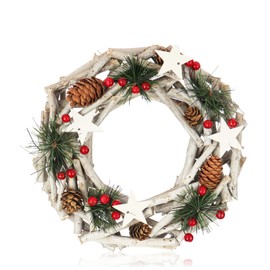 com-four® table wreath with stars, decorative table wreath made of branches, natural door wreath to decorate yourself, DIY natural wreath - Ø 28 cm (Advent wreath XL)