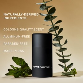 Hawthorne Mens Deodorant. Stain Free, Aluminum Free Deodorant with Clear Formula to Prevent Body Odor and Absorb Sweat. Hawthorne Mint & Eucalyptus Scent. Effective Antiperspirant For Men, 2.6 oz