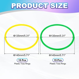 PATIKIL Plastic Toss Ring 5.31 Inch, 30 Pack Sports Rings Toss Game Speed and Agility Practice Rings for Carnival Outdoor Games Supplies Bean Bags Throwing Yard Games, Yellow/Green