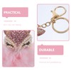 LIOOBO Fox Key Ring Drill Rhinestone Pendant Pompom Decoration Hanging