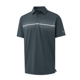 M MAELREG Golf Shirts for Men Dry Fit Moisture Wicking Lightweight Chest Striped Solid Casual Polo Shirts for Men Dark Grey
