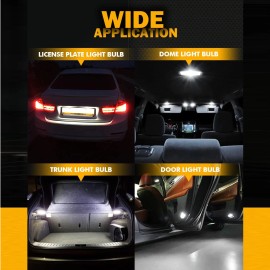 AUIMSOCO 194 LED Bulb T10 168 W5W Super Bright White Dome License Side Marker Light 6000K