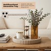 11" Concrete Coffee Table Tray, Cream Round Decorative Tray for