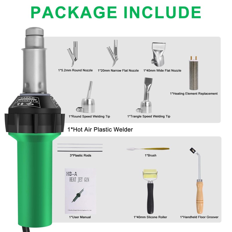 Gekufa 1600W Plastic Welder Kit - 100V Hot Air Welding