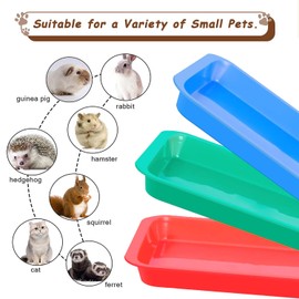 3 Pcs Kitten Litter Box with 1 Scoop,9.6" Plastic Portable Nonstick Small Litter Pan Low Entry Waterproof Bunny Cat Litter Box,Multi Color Litter Tray Travel Toilet for Small Pet Guinea Pig Rabbit