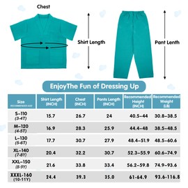 RioRand Doctor Costume for Kids, Toddler Nurse Scrubs with Accessories Christmas Dress Up Cosplay For Boys Girls 3-11 Years