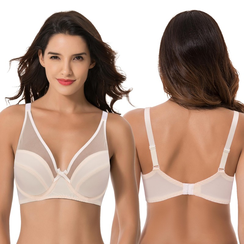 Curve Muse Women's Plus Size Minimiser Unlined Underwired Full Cup