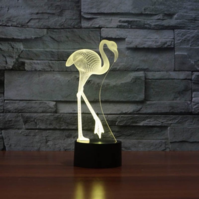 Creative 3D Flamingo Night Light 16 Colors Changing USB Power