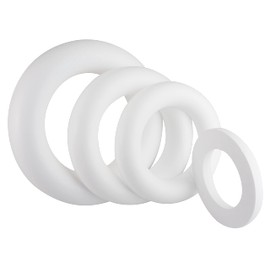 Flat styrofoam ring, white, diameter approx. 30 cm
