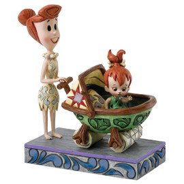 The Flintstones by Jim Shore Bedrock Buggy Wilma with Pebbles Figurine, Multi-Colour