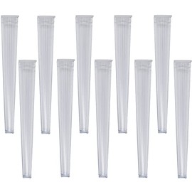 Cherry-on-Top King Size Cone Holder Air Tight Hard Plastic Tube Smoking Rolling Cig Tube, 10 Holder, Clear Solid