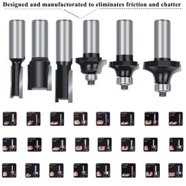 OLETBE Router Bit Set Architectural 41 PCS 1/2-Inch Shank , Corner Edge-Forming Beading Router Bits Sets, Woodworking Milling Door Cabinet Panel Cutter Tools, Carbide CNC Router(Steel)