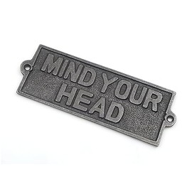 Oakcrafts - Cast Iron Mind Your Head Sign - 155mm x 55mm