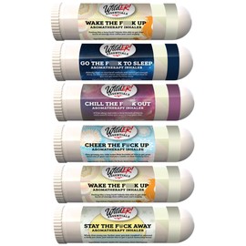 Wilder Essentials 6 Pack Gift Set of Aromatherapy Nasal Inhalers Made with 100% Natural Essential Oils for Hilarious and Effective Help with Your Day