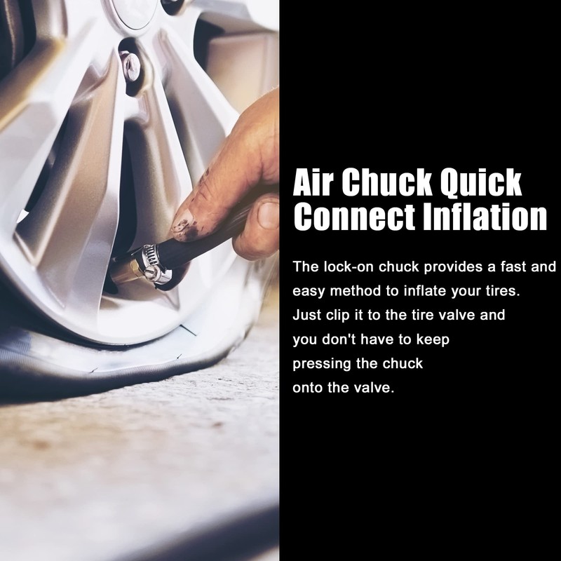 X AUTOHAUX 2pcs 24" Lock Air Chuck with Air Release