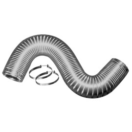 SAF-T-DUCT Readi-Pipe Flexible Semi Rigid Aluminum Dryer Vent Duct, 2 Clamps Included, Aluminum
